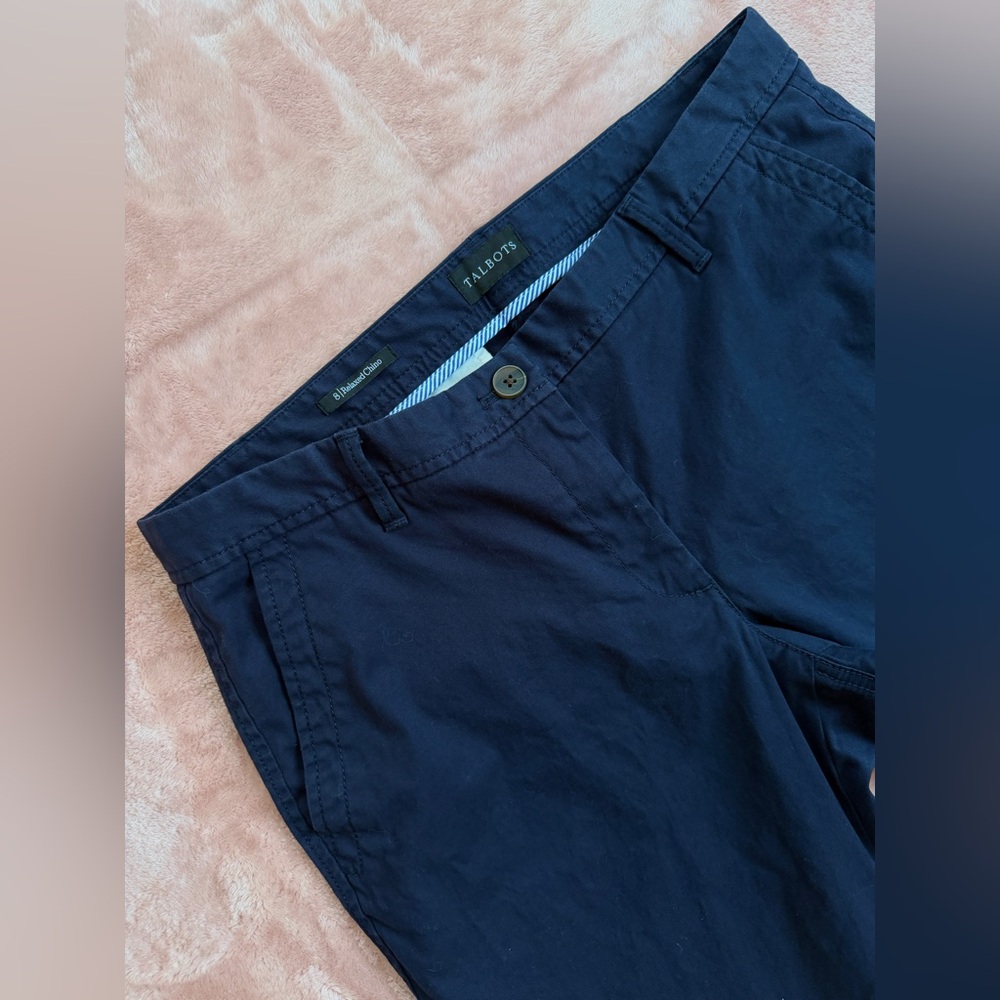 TALBOTS - Navy Relaxed Chino Pants - Picture 4 of 6
